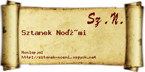 Sztanek Noémi névjegykártya