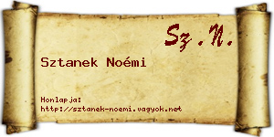 Sztanek Noémi névjegykártya